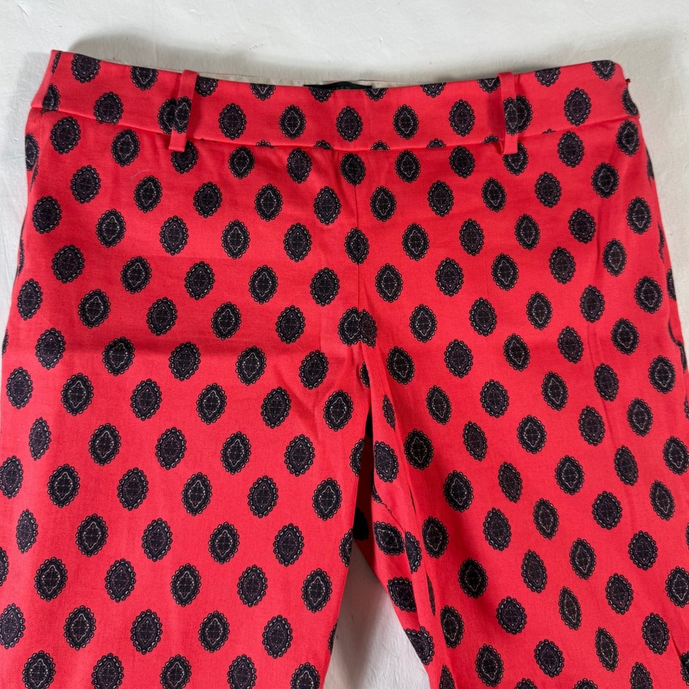 J Crew Minnie Pants Womens Size 6 AOP Print Cropped Ankle Stretch Size Zip